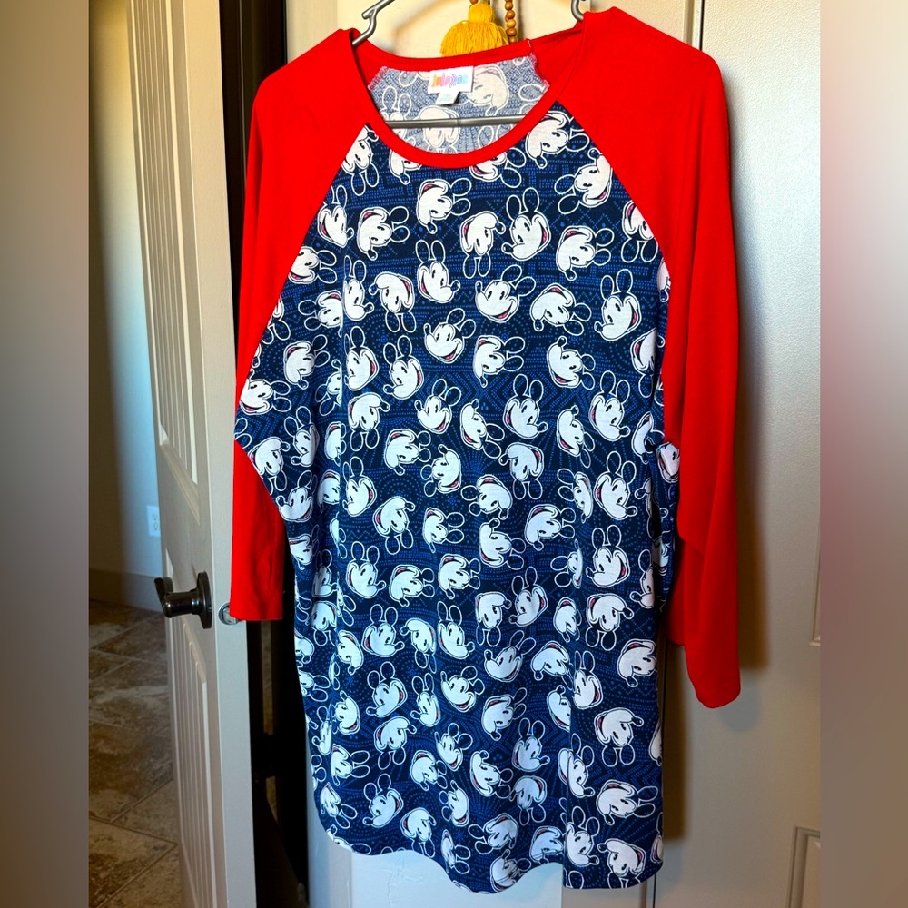 Rare LulaRoe Mickey Mouse Randy baseball shirt. Like new condition. Size 2X.